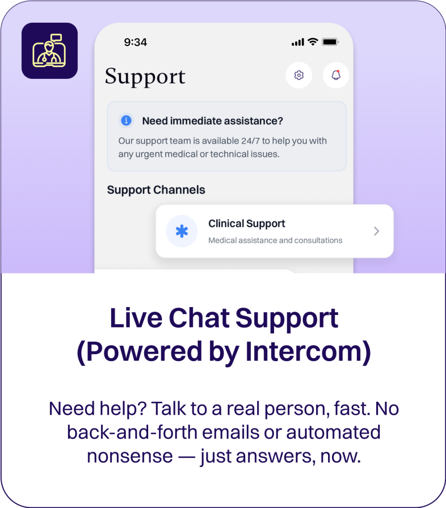 Live Chat Support - Brello Health App