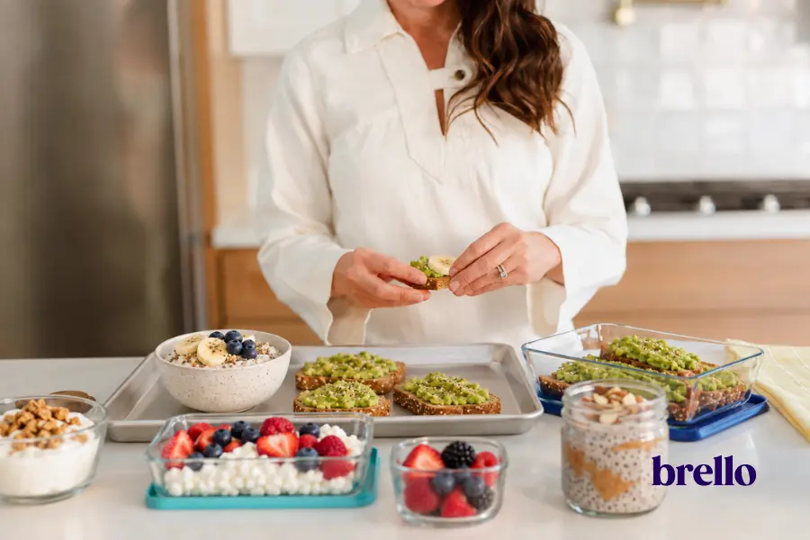woman prepping breakfast ideas without eggs